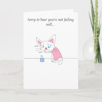Carte Sick cat get well card