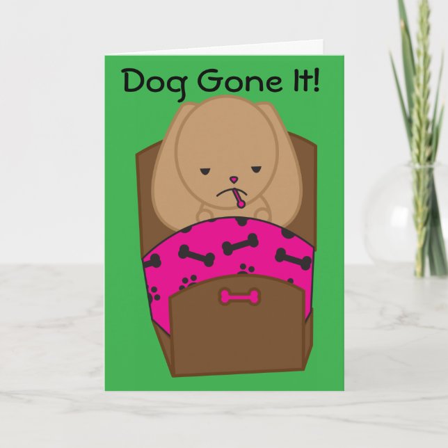 Carte Sick Dog Get Well Card (Devant)
