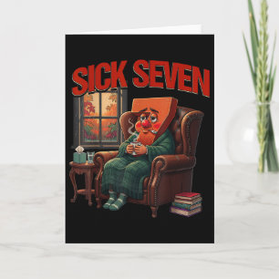 Carte Sick Seven 67 Mème Costume Halloween Drôle Cosy Au