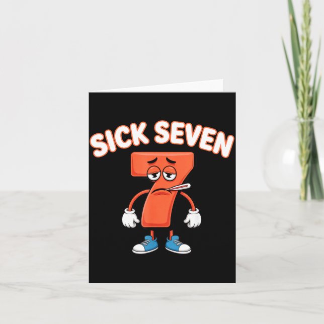 Carte Sick Seven Meme Tee Six Seven Fun Wordplay  (Devant)