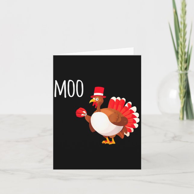 Carte Side Eye Moo Turkey Funny Thanksgiving Autumn Fall (Devant)