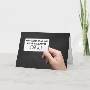 Carte S'identifier comme vieux signe avec la main