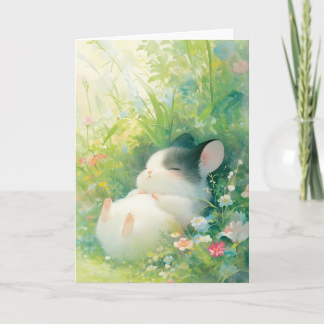 Carte Sieste Florale Paisible de Chinchilla (Devant)