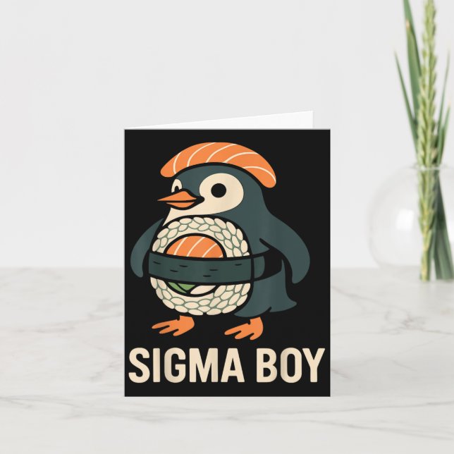 Carte Sigma Boy Italian Brainrot Drôle Meme Manchot  (Devant)
