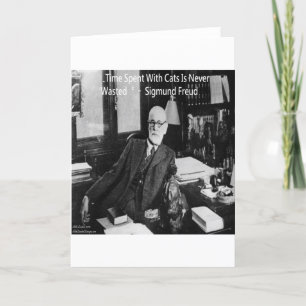 Carte Sigmund Freud Dans Son Bureau Et Citation De Cat A