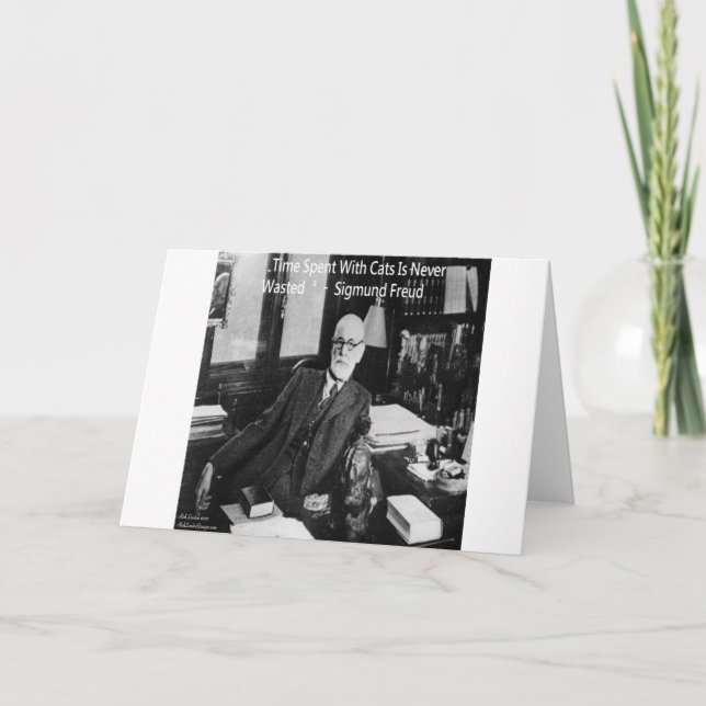 Carte Sigmund Freud Dans Son Bureau Et Citation De Cat A (Devant)