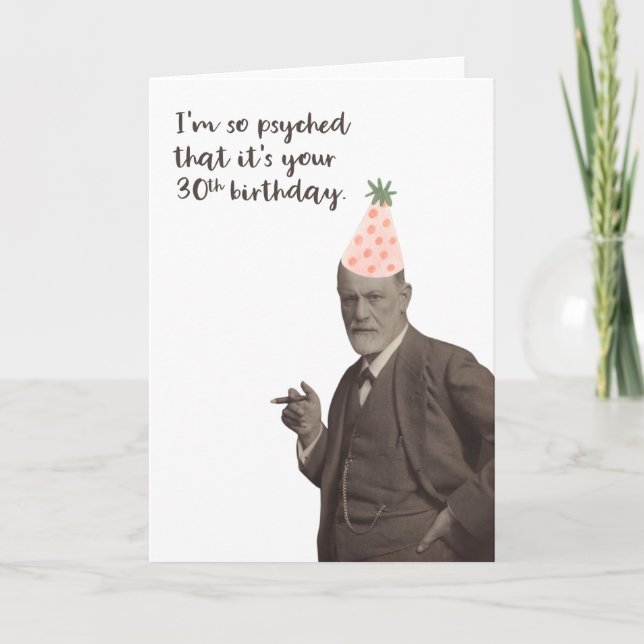 Carte Sigmund Freud Funny 30th Birthday (Devant)