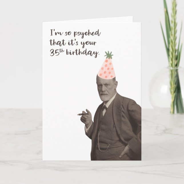 Carte Sigmund Freud Funny 35e Anniversaire (Devant)