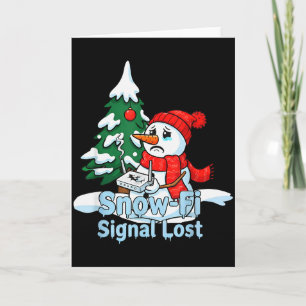 Carte Signal de neige-fi perdu drôle bonhomme de neige N
