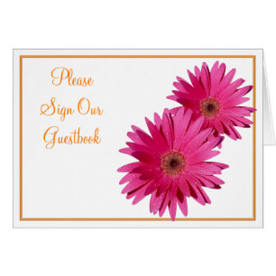 Carte Signale Mariage Orange Rose Gerbera Daisy