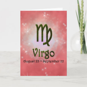 Carte Signe astrologique Virgo Zodiac couleur Pick