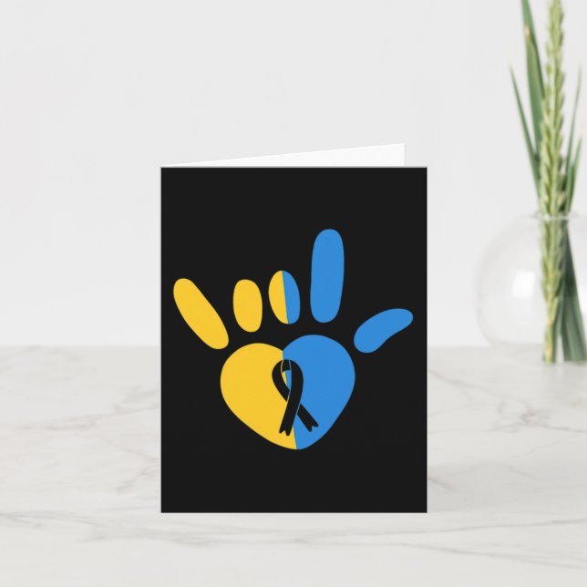 Carte Signe d'amour ASL Conscience du syndrome de bas ni (Devant)