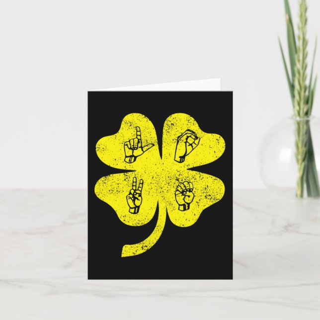 Carte Signe d'amour en langue des signes St Patrick's Da (Devant)