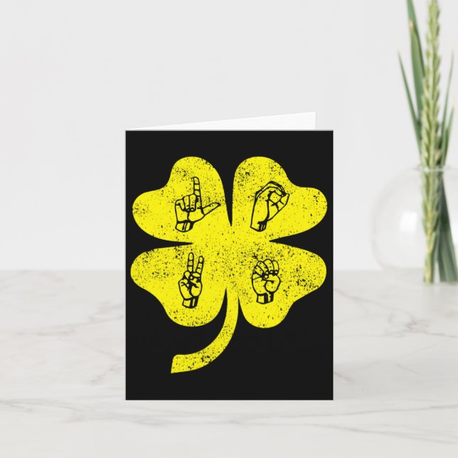 Carte Signe d'amour Langue des signes Saint Patrick Jour (Devant)