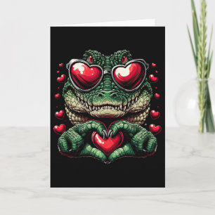 Carte Signe de coeur Main Crocodile Hommes Femmes Crocod