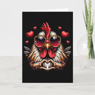 Carte Signe de coeur Main Poulet Enfants Hommes Femmes P