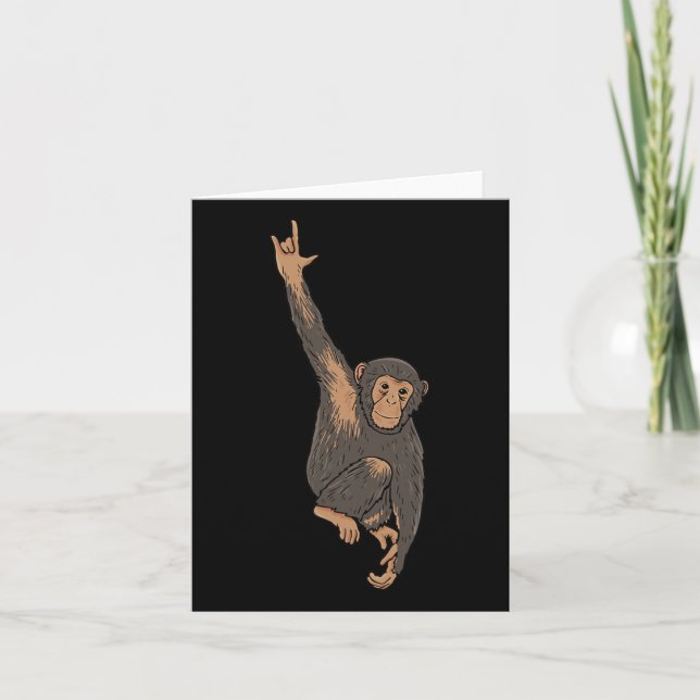 Carte Signe De La Main Asl Ily Monkey Perte Auditive Awa (Devant)