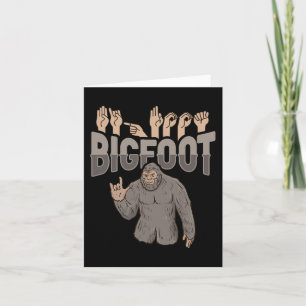 Carte Signe de la main ILY Bigfoot ASL Sourds Perte Audi