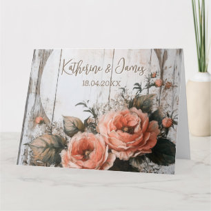 Carte Signe de Mariage rustique avec des noms et une dat