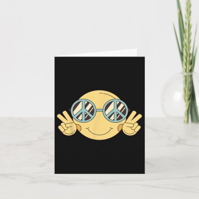 Carte Signe de Paix Amour 60 70 Groovy Costume Hippie Ha (Devant)