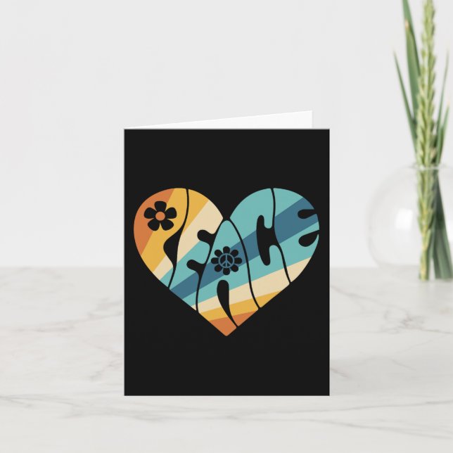 Carte Signe de paix amour 60s 70s Groovy Costume Hippie  (Devant)