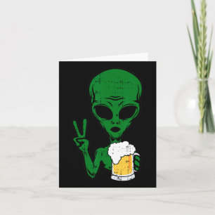Carte Signe de paix de bière Alien Area-51 Fainéant Boir