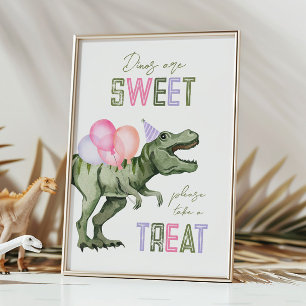 Carte SIGNE DE TRAITEMENT Dinosaure pour fille 5x7