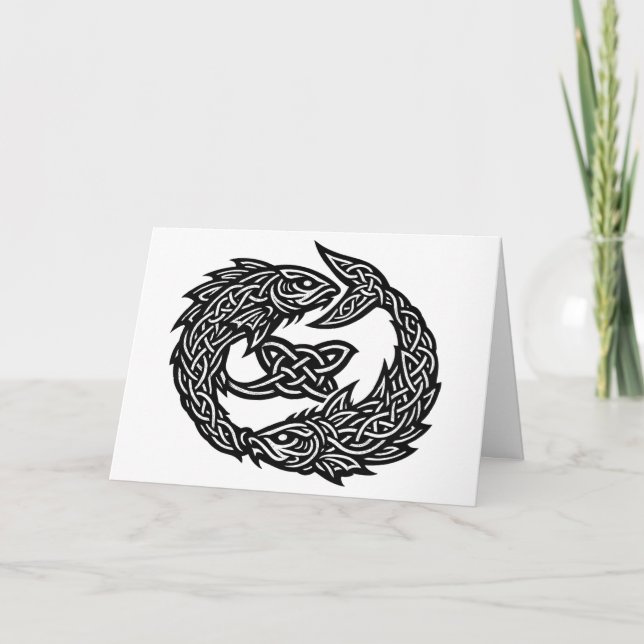 Carte Signe des Poissons Celtique à Double-Courant | Bur (Devant)