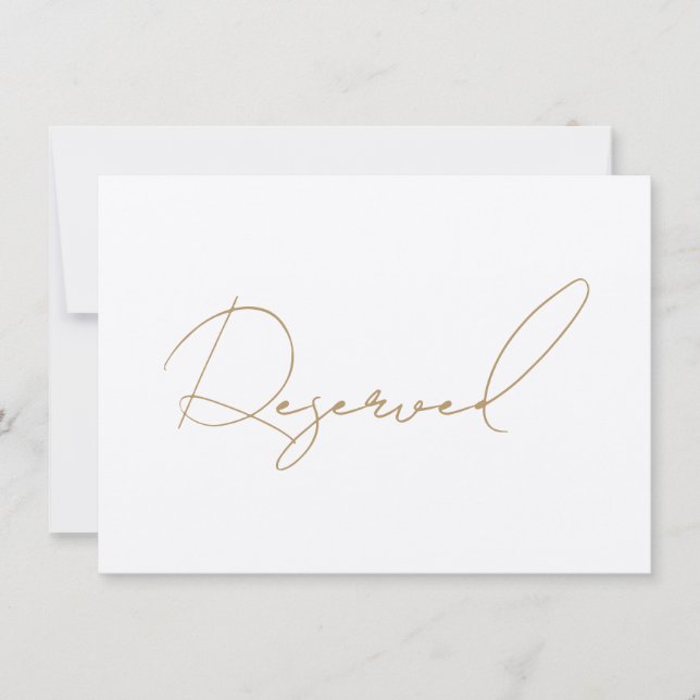 Carte SIGNE SIÈGE RÉSERVÉ EN OR (Devant)