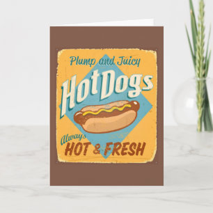 Carte Signe vintage de bidon - hot-dogs