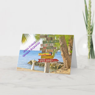 CARTE SIGNES COLORÉS À LA MAIN À RUM POINT GRAND CAYMAN