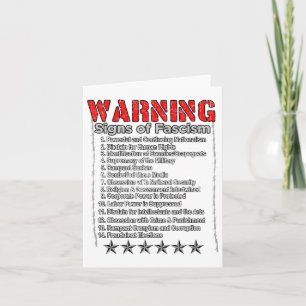 Carte Signes D'Avertissement Du Fascisme Anti-Trump Rési