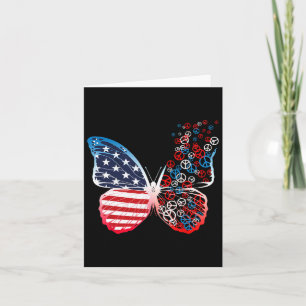 Carte Signes de paix patriotique papillon 4 juillet nous