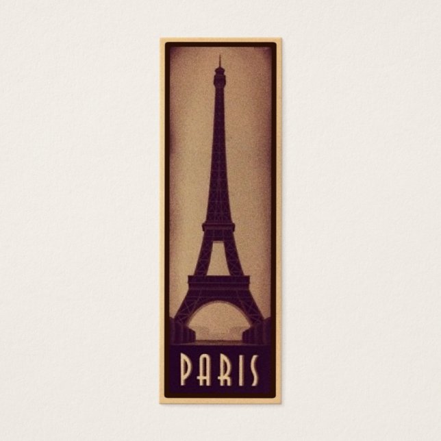 Carte Signet Paris avec Silhouette Tour Eiffel (Devant)