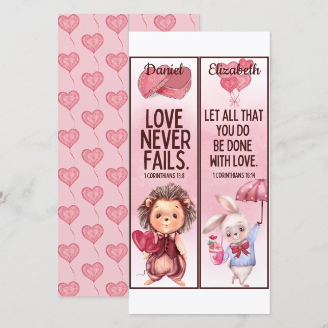Carte Signets pour enfants avec des versets bibliques d' (Devant / Derrière)