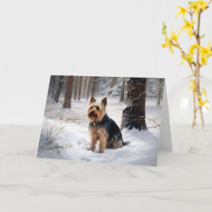 Carte Silencieux Terrier Laisser Il Neige Noël