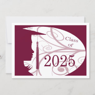 Carte Silhouette 2025 bordeaux et blanc