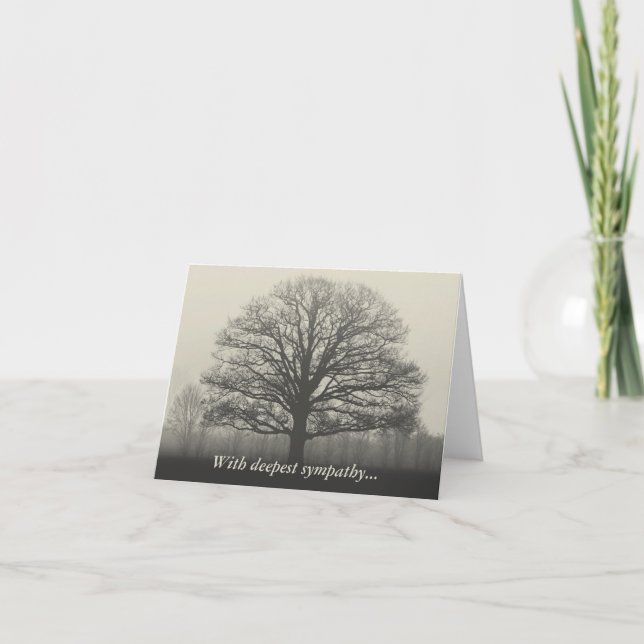 Carte Silhouette Arbre Avec Une Sympathie Profonde (Devant)