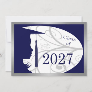 Carte silhouette bleu et argent 2027