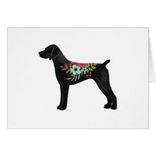 Carte Silhouette Boho Pointeur Brun Allemand