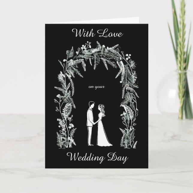 Carte Silhouette Bride et Mariage de chambre (Devant)