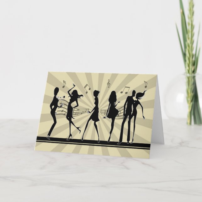 Carte Silhouette dancing Dancing Birthday (Devant)