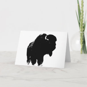 Carte Silhouette de Bison de Buffalo Pop Art