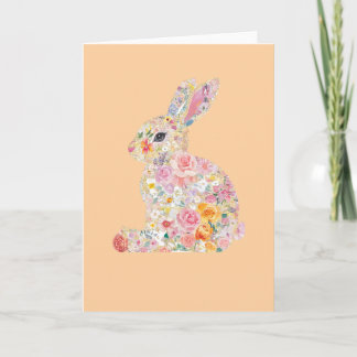 Carte Silhouette de Bunny Floral