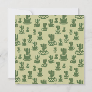 Carte Silhouette de cactus succulent en tasses et pots