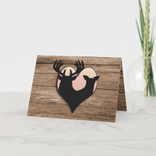 Carte Silhouette de cerf rustique pour la Saint-Valentin