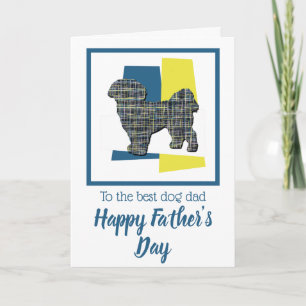 Carte Silhouette de chien Shih Tzu tricolore pour la fêt