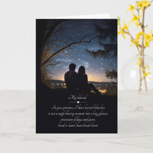Carte Silhouette de couple pour anniversaire de mariage