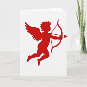 Carte silhouette de Cupidon minimaliste
