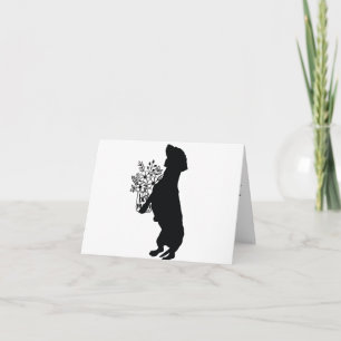 CARTE SILHOUETTE DE DACHSHUND POUR LA FÊTE DES MÈR